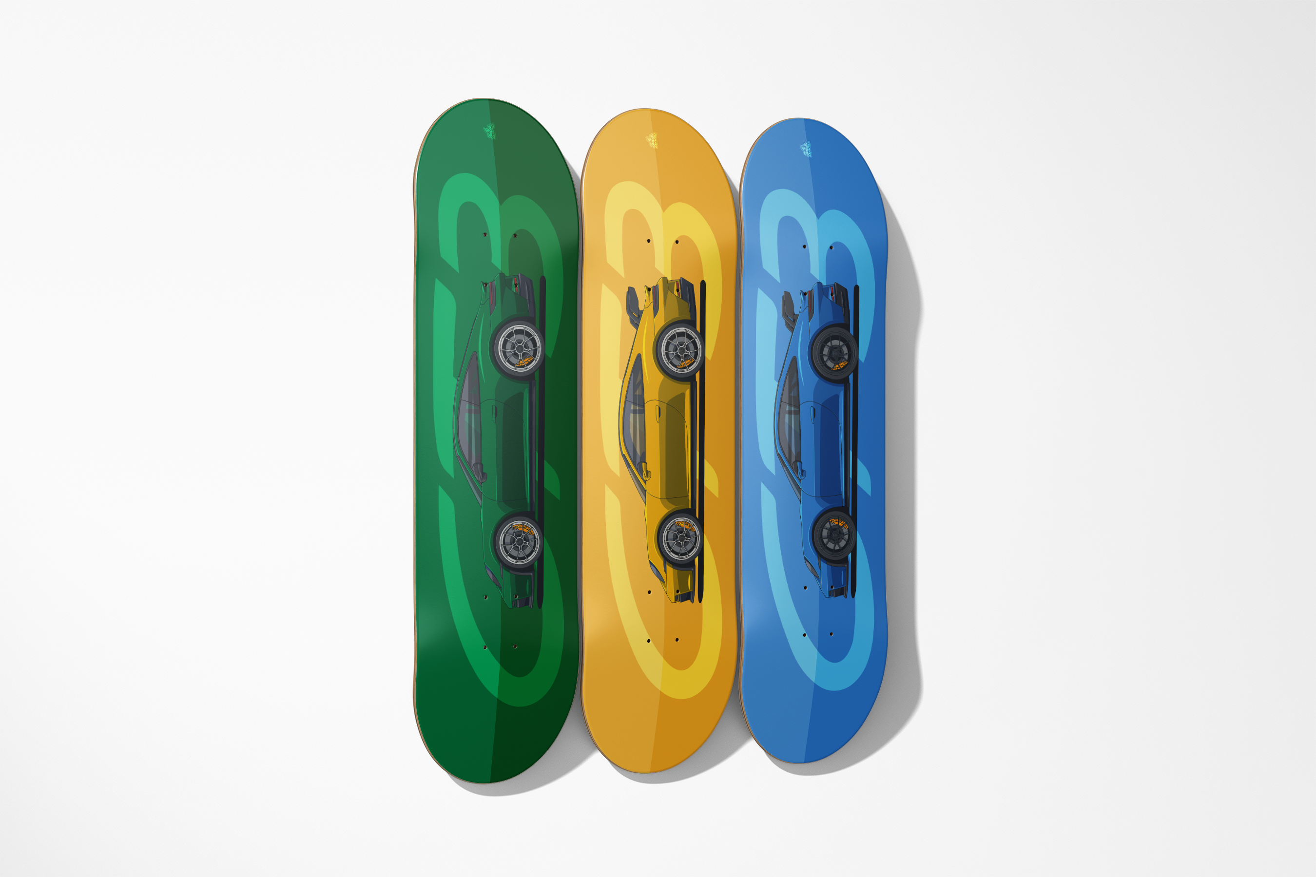 3 gt3 decks next to each other