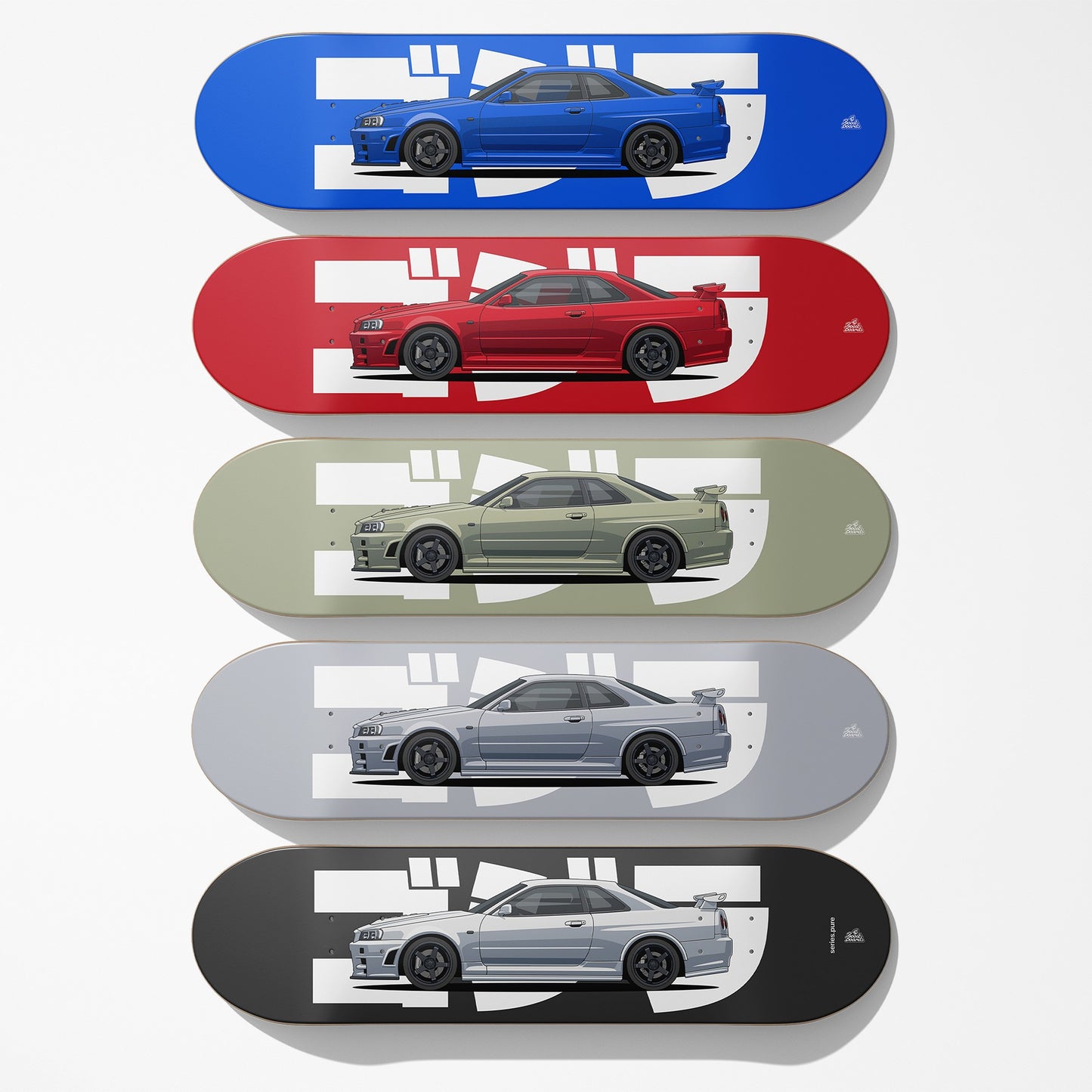 R34 Skyline Car Art Skateboard Deck