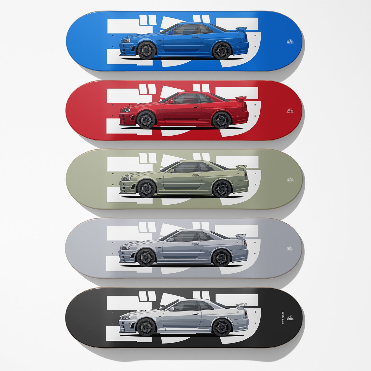 R34 Skyline Car Art Skateboard Deck