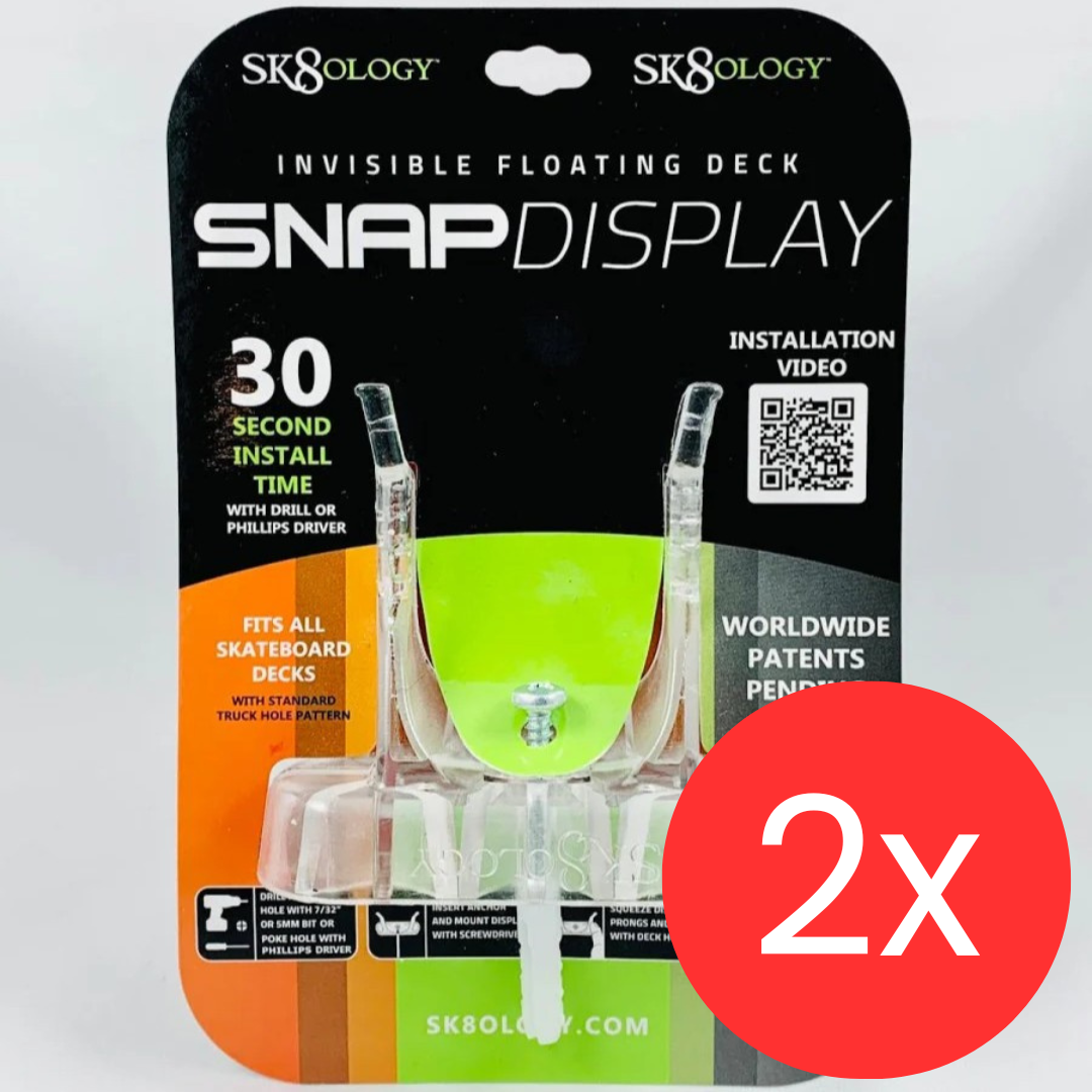 SK8OLOGY Snap Display packaging with a red '2x' label on a white background